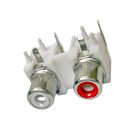Гнездо 2xRCA на плату горизонтальное