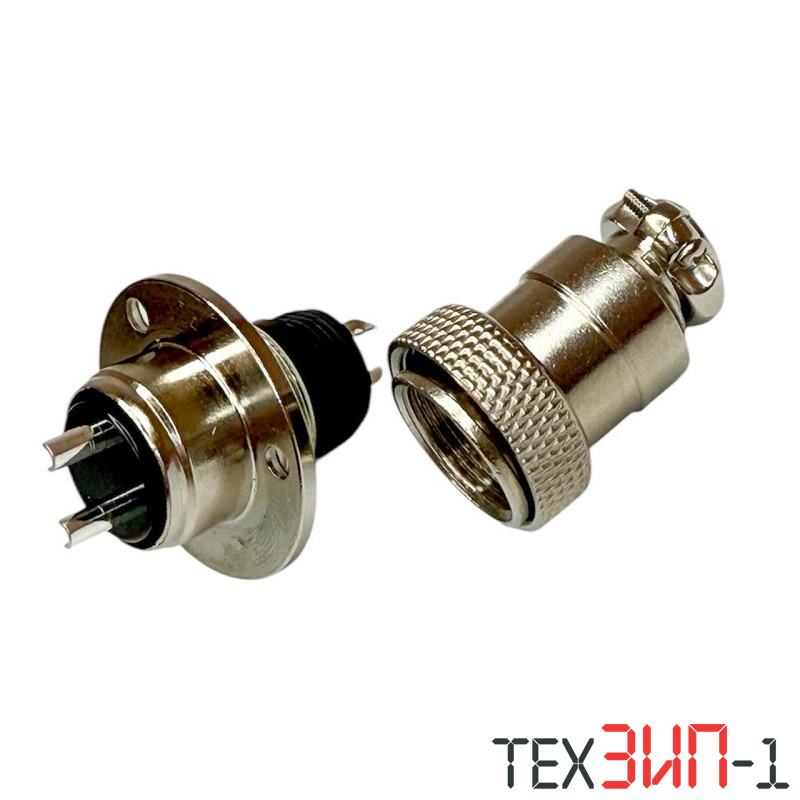 XS-20 AC-2pin комплект папа с фланцем и заглушкой + мама Разъем