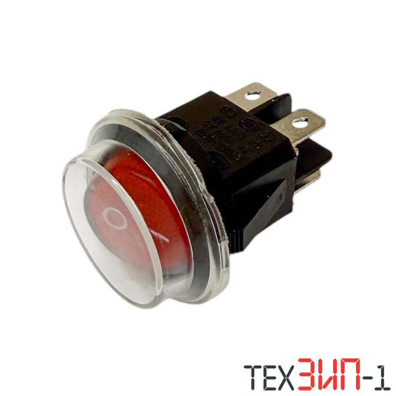 Кнопка 6A,250V,AC-lamp220V 4pin круглая влагозащита
